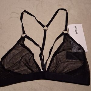 Weekday Mesh Black Strappy Bralette